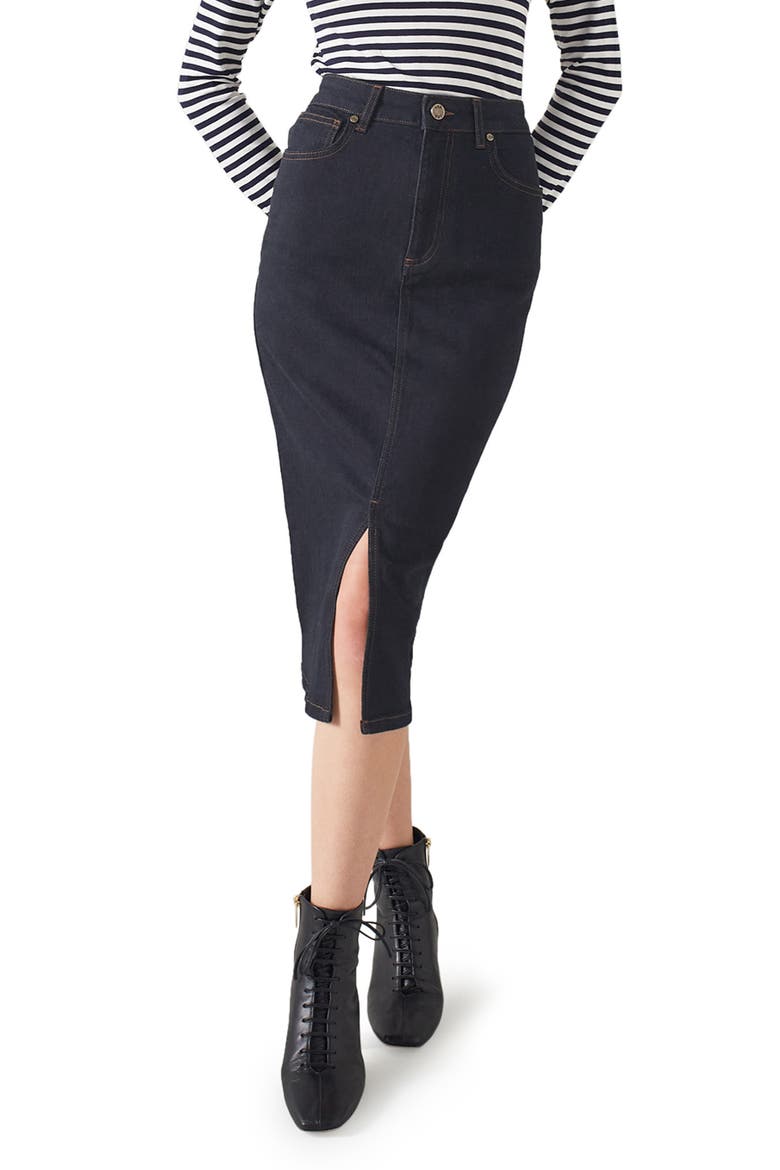 Beth Denim Skirt, Main, color, INDIGO