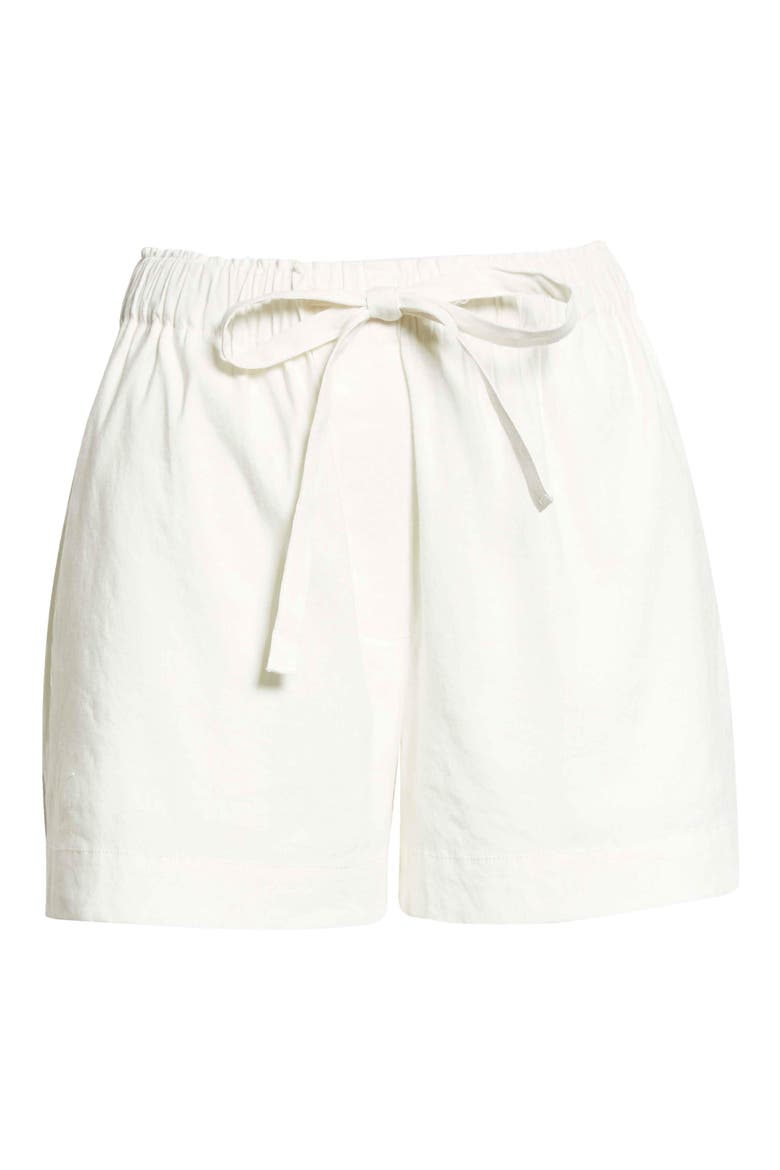 High Waist Linen Blend Drawstring Shorts, Alternate, color, FULL MOON