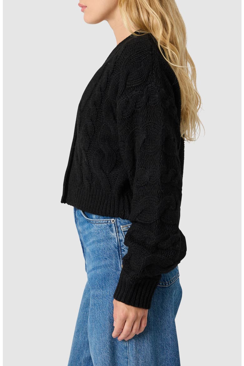 Cable Stitch Cardigan, Alternate, color, BLACK