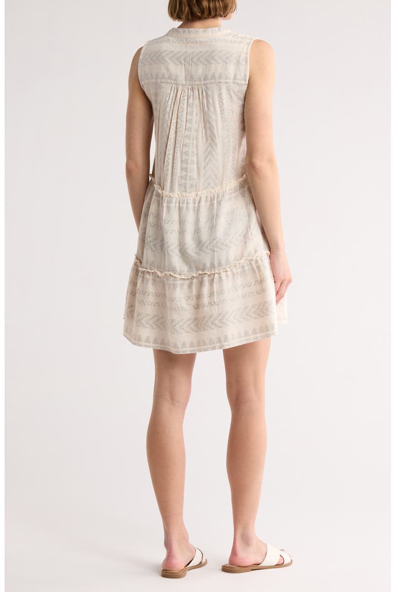 Metallic Jacquard Cover-Up Minidress, Alternate, color, NATURAL ON NAT ARROW