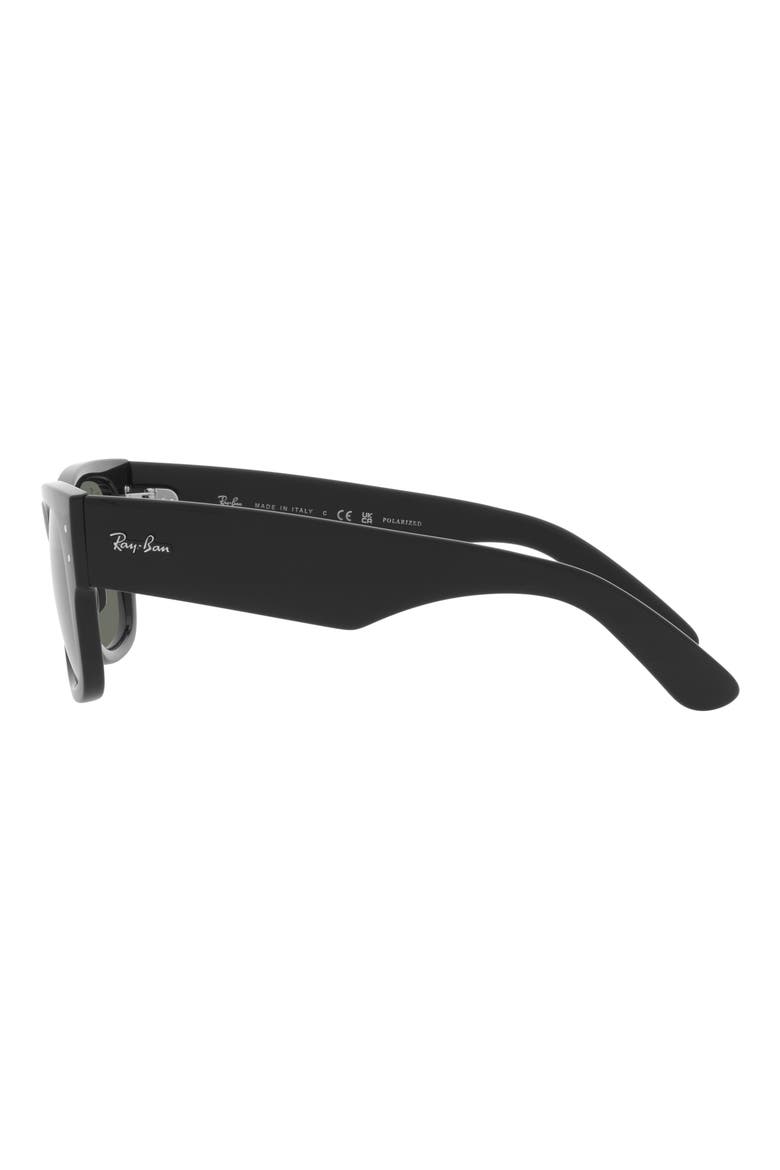 Mega Wayfarer 52mm Polarized Square Sunglasses, Alternate, color, BLACK