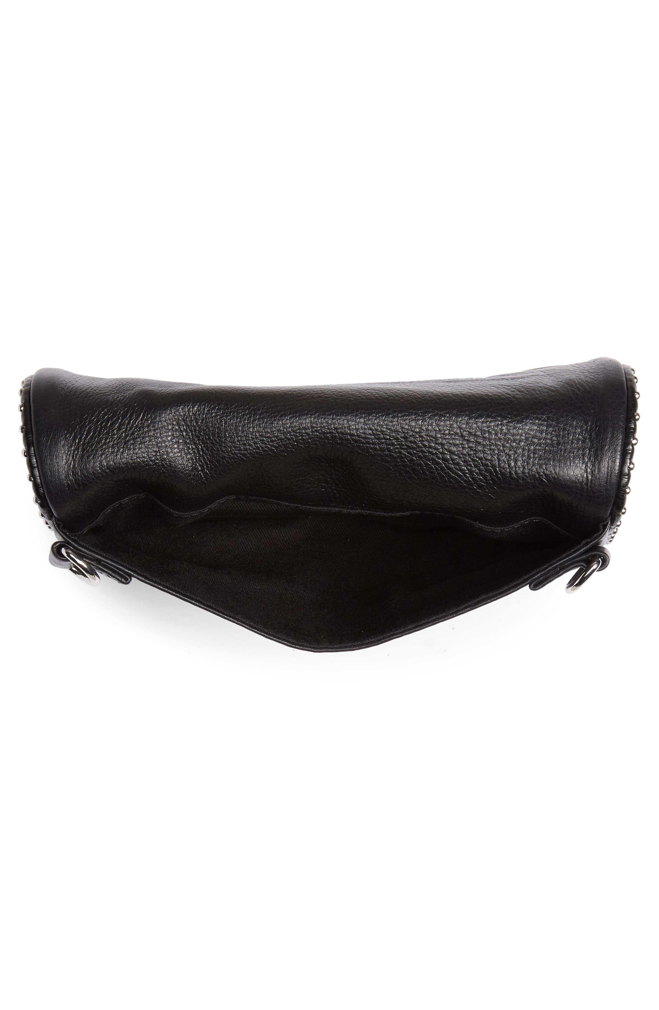 Zadig & Voltaire Rock Nano Leather Crossbody Bag, Alternate, color, 