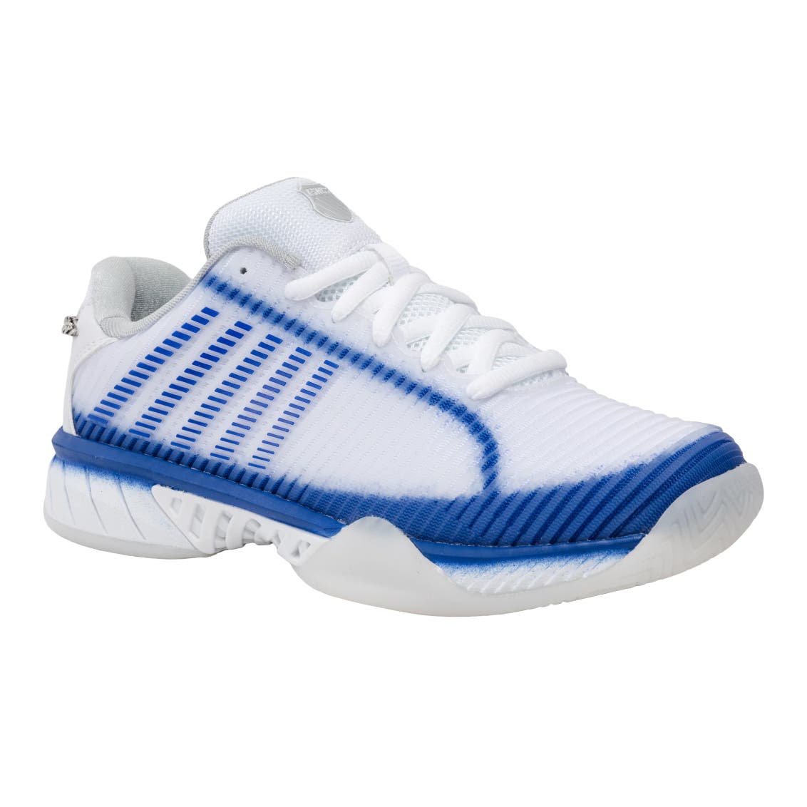K-Swiss x Lucky In Love Hypercourt Express 2 Womens Tennis Shoes, Main, color, White/Electric Blue/Silver