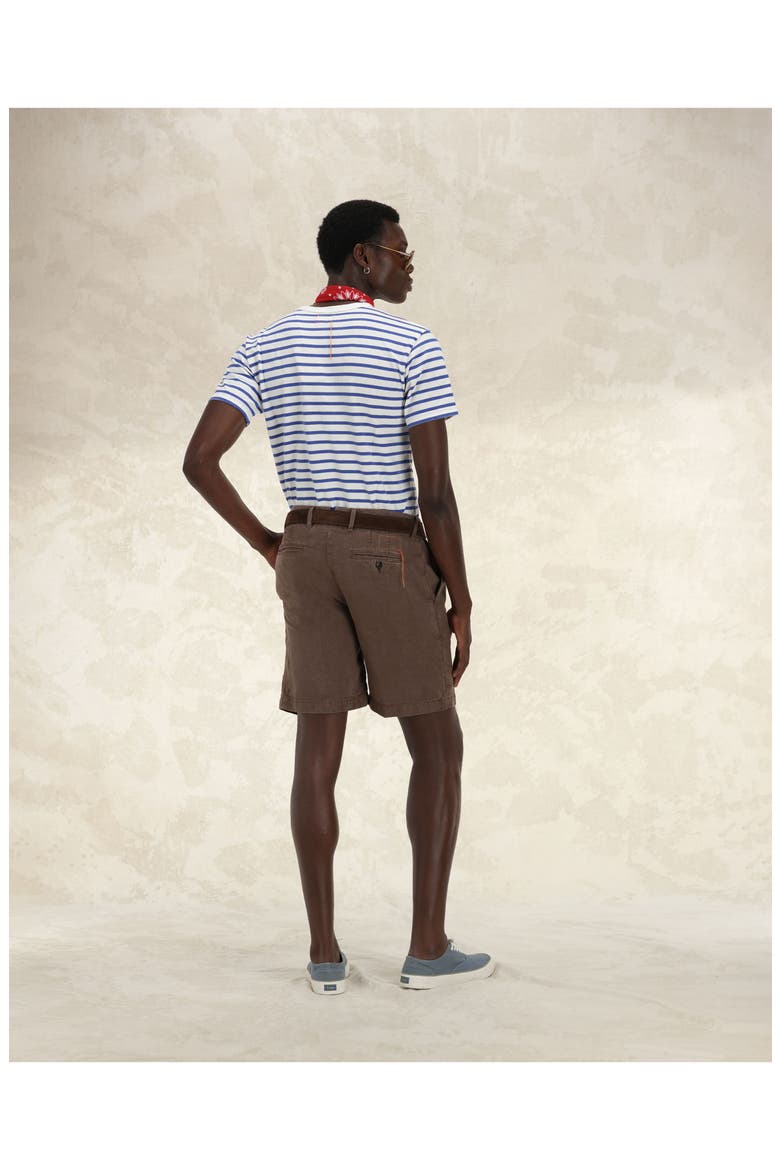 Beachshort Linen Bermuda Pleated Trousers, Alternate, color, BROWN