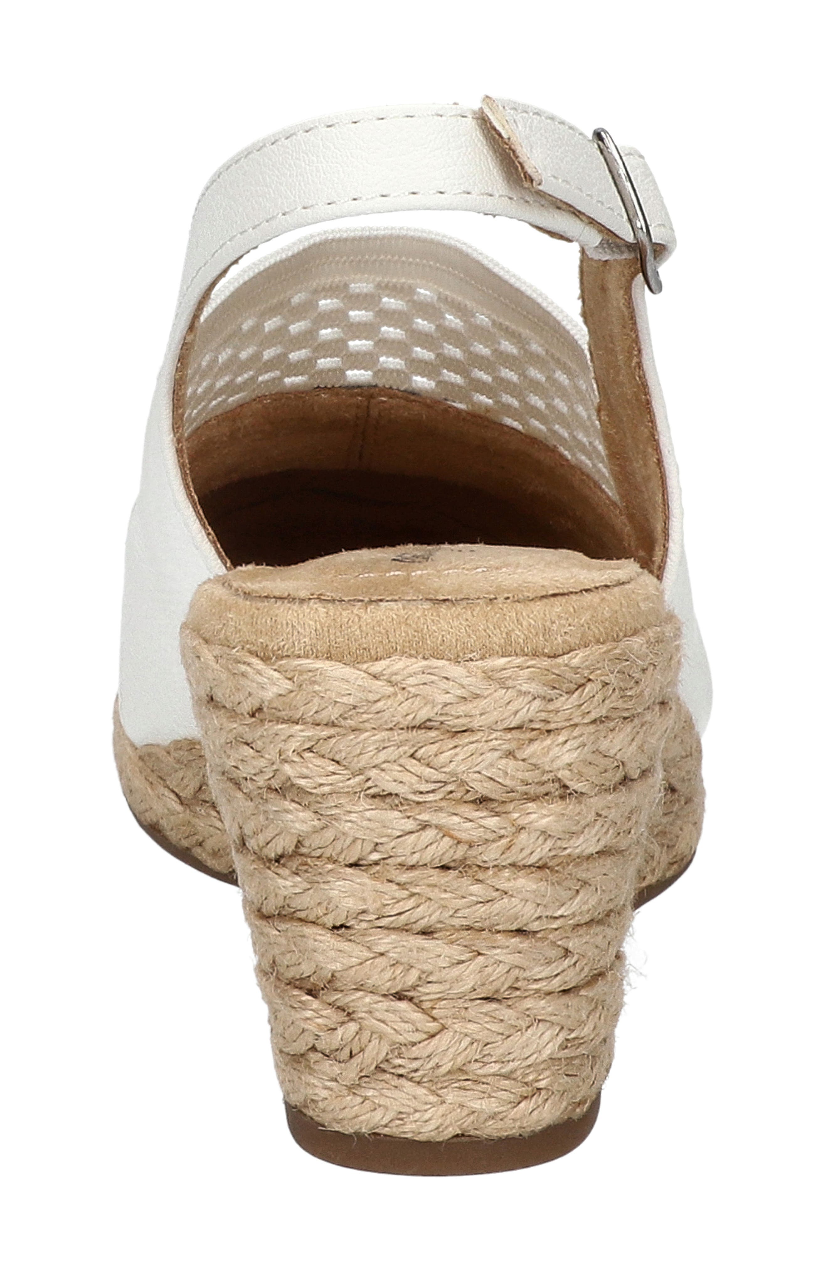 Aloha Slingback Espadrille Wedge Pump, Alternate, color, WHITE