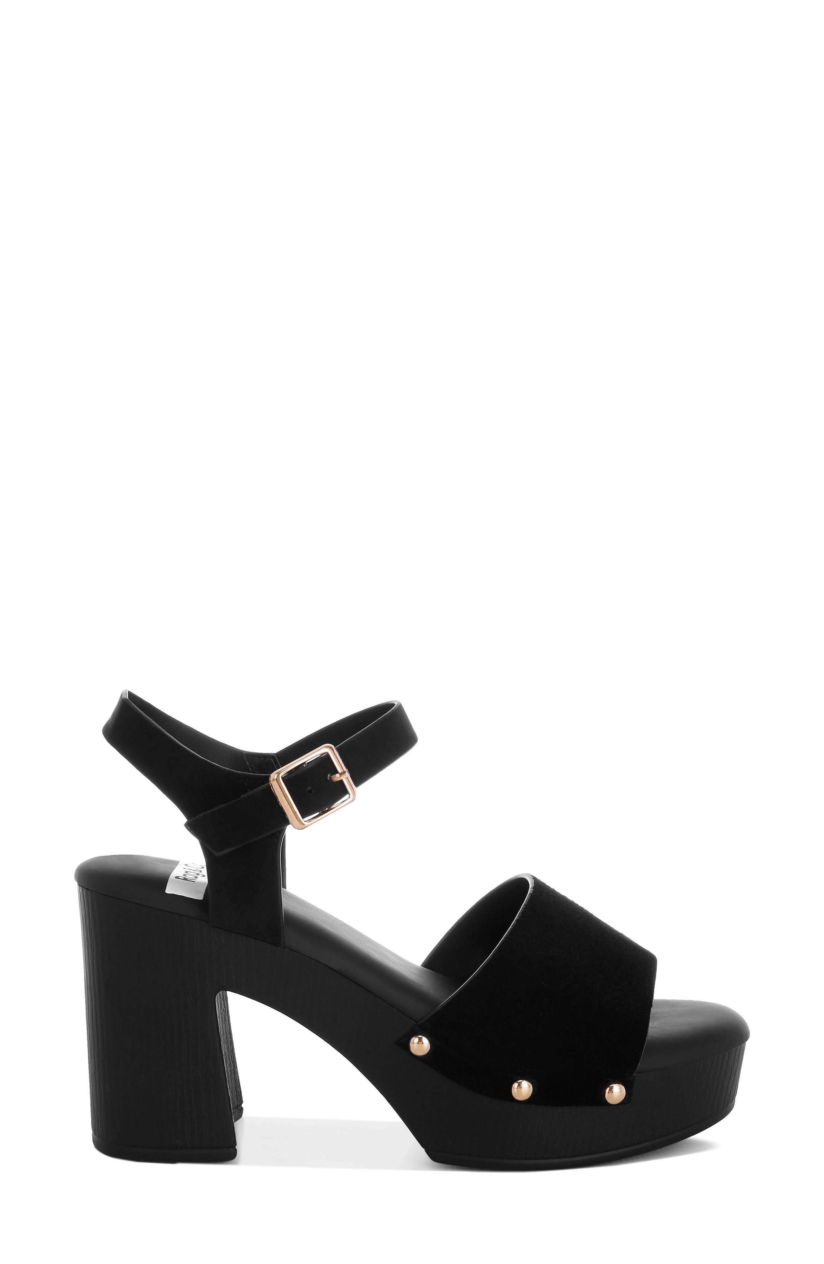 Rag & Co Daniela Platform Sandal, Alternate, color, Black