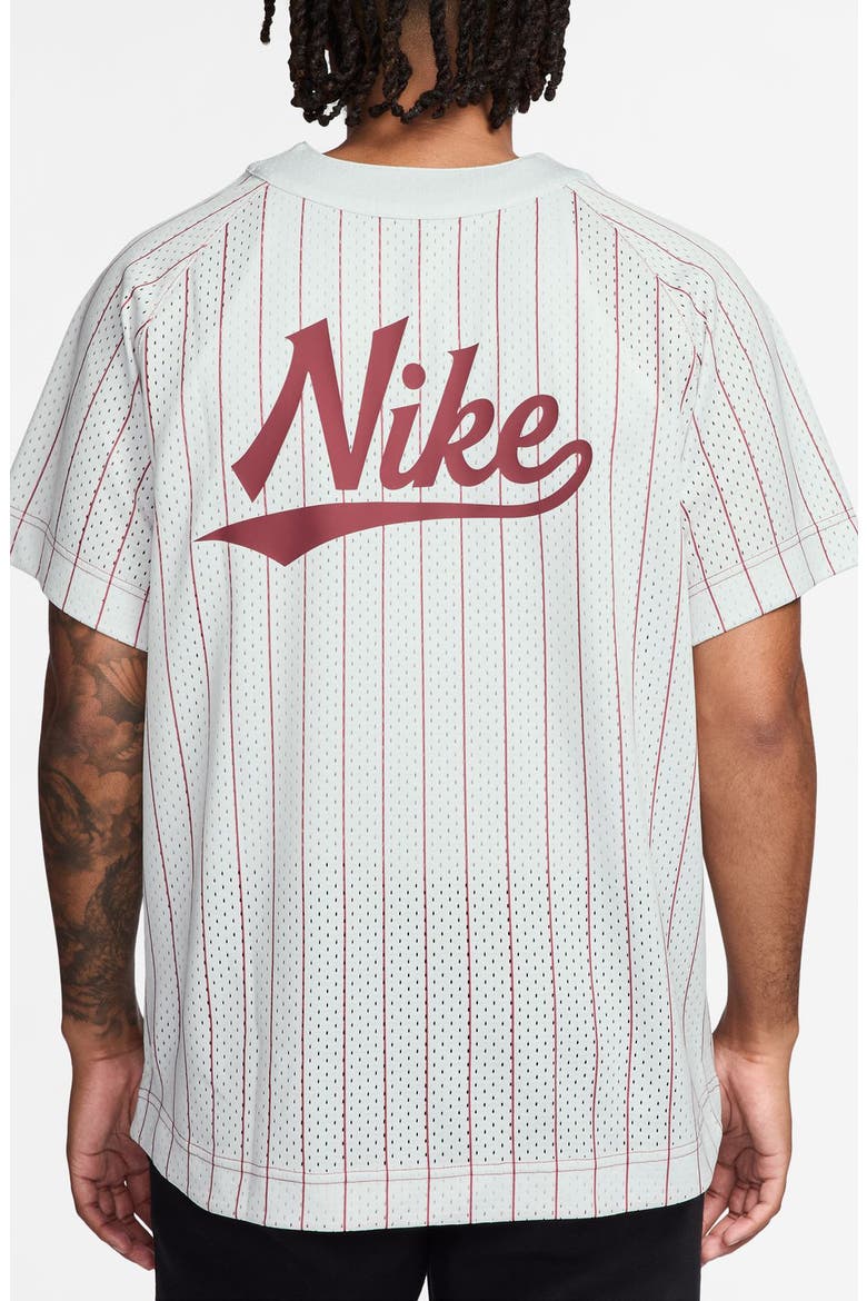 Club Stripe Mesh Baseball Jersey, Alternate, color, PHOTON DUST/ TEAM CRIMSON