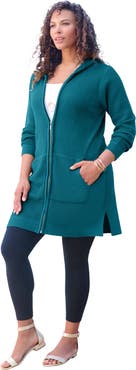 Roaman's Waffle Mega Length Zip Hoodie