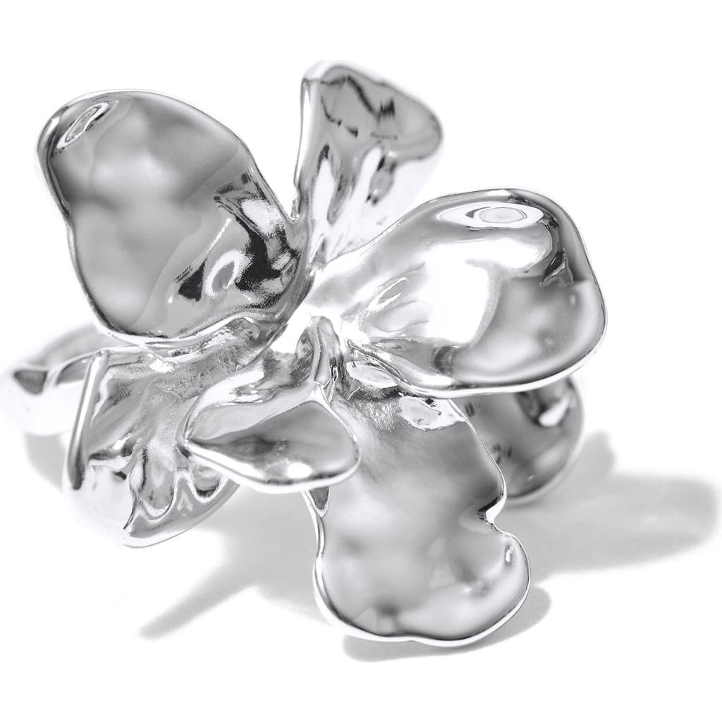 & Other Stories Flower Ring In Metallic