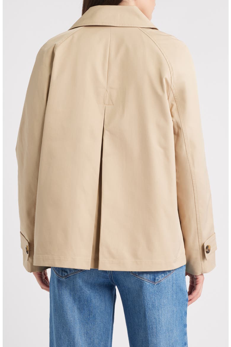 Short Double Breasted Raincoat, Alternate, color, KHAKI