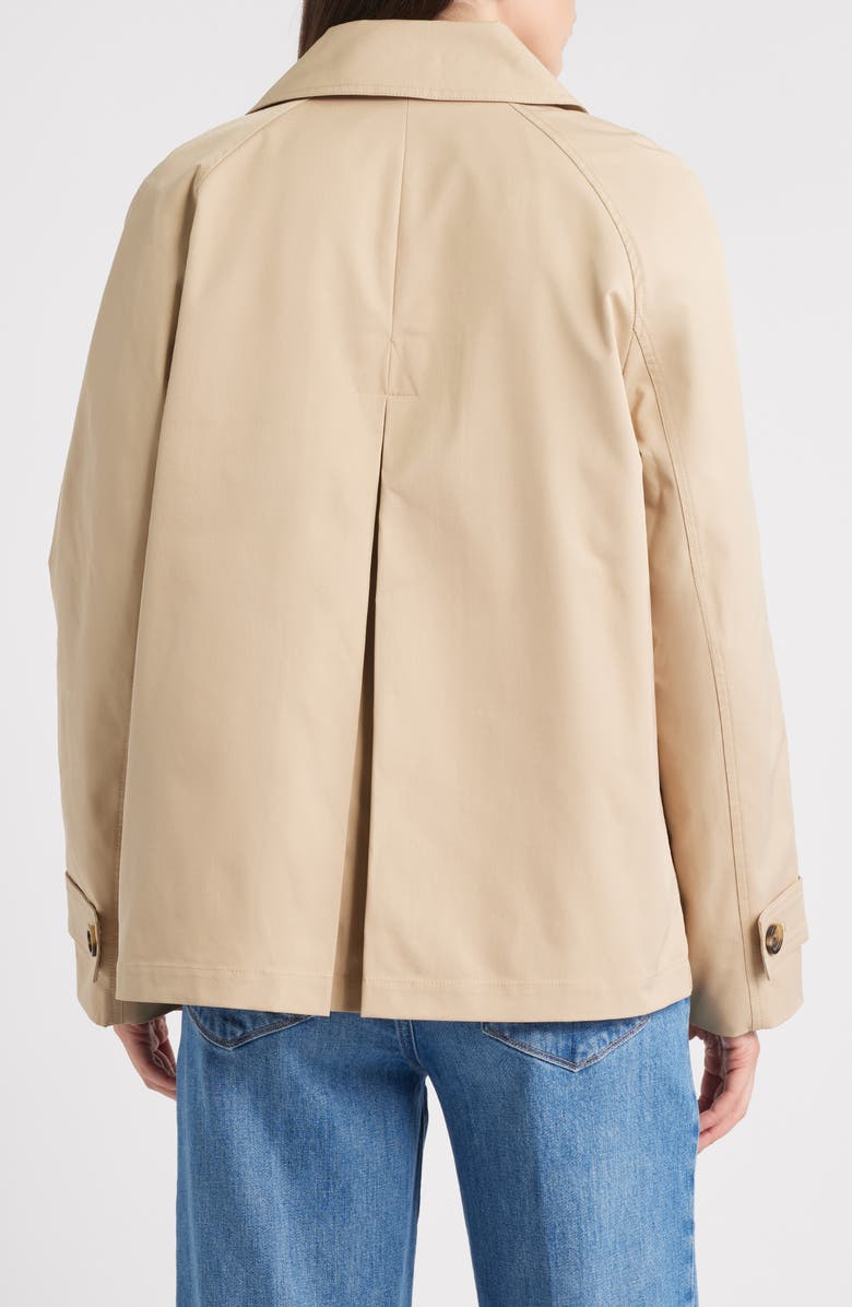 Michael Kors Short Double Breasted Raincoat, Alternate, color, Khaki