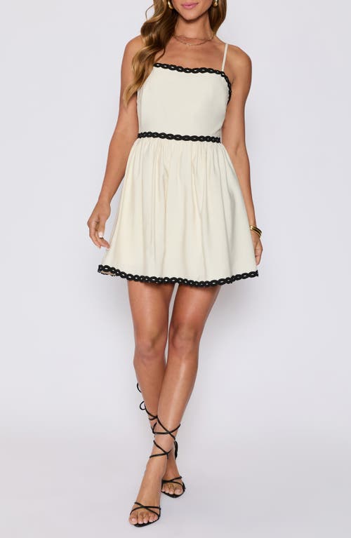 Vici Collection Selena Contrast Trim Fit & Flare Minidress In White