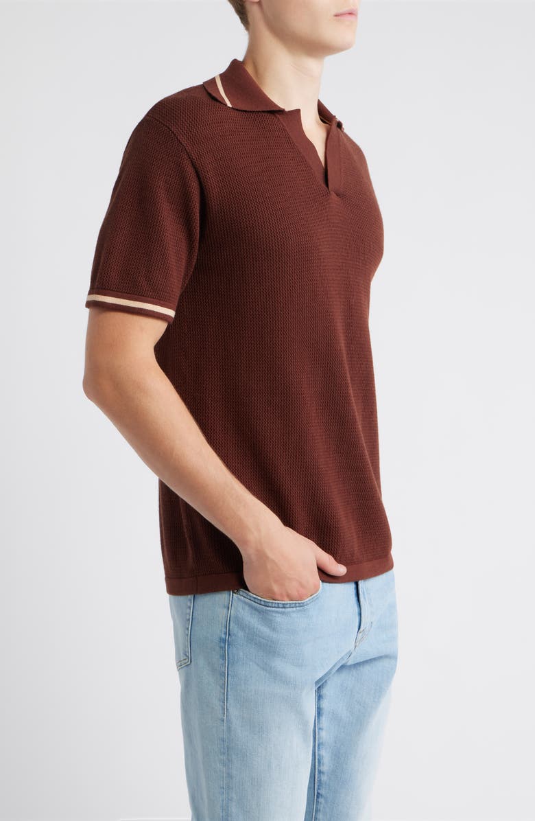 MAVRANS Textured Knit Polo, Alternate, color, Brown