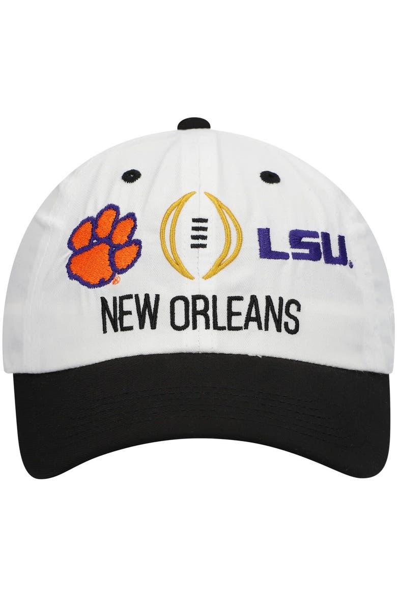 Men's Top of the World White LSU Tigers vs. Clemson Tigers Matchup Staple Two-Tone Adjustable Hat, Alternate, color, White