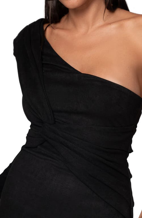 Jluxlabel Dayanna Single Long Sleeve Faux Suede Midi Dress