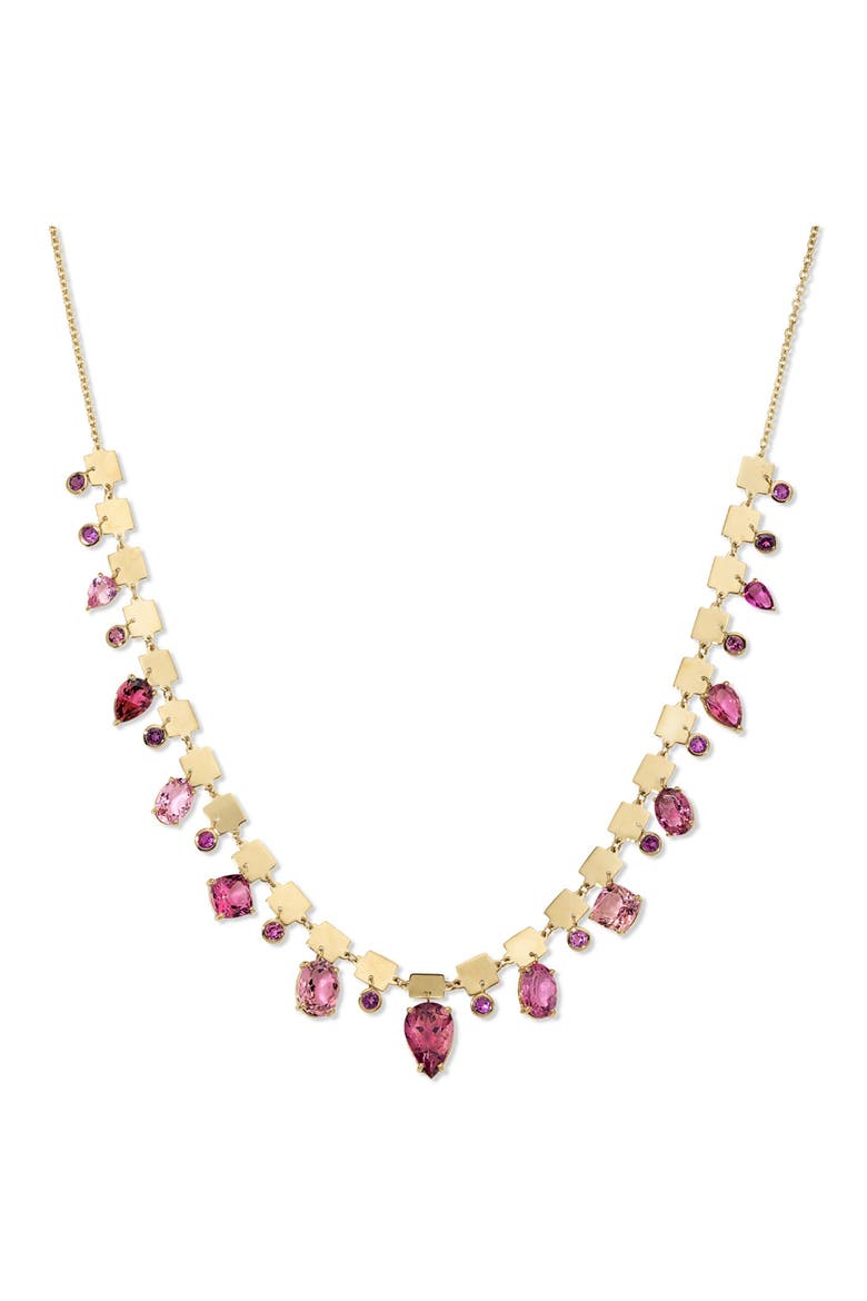 Tourmaline Dream Rock Candy Shine 14k Gold Pink Tourmaline Necklace, Main, color, YELLOW GOLD, PINK TOURMALINE