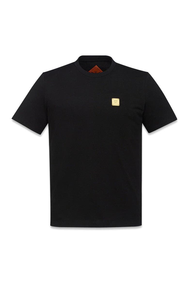 Logo Plate T-Shirt in Organic Cotton, Alternate, color, Black