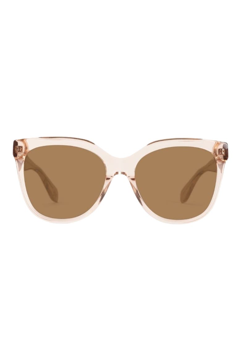 Pikake 55mm Low Bridge Medium Width Polarized Cat Eye Sunglasses, Main, color, GUAVA MIMOSA / GOLD MIRROR