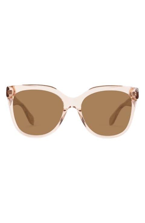 Pikake 55mm Low Bridge Medium Width Polarized Cat Eye Sunglasses