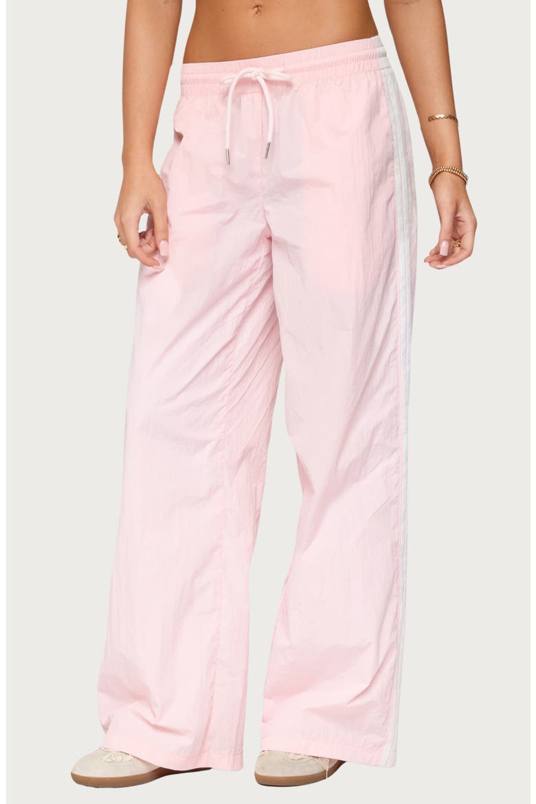 Annabella Low Rise Nylon Track Pants, Main, color, LIGHT-PINK