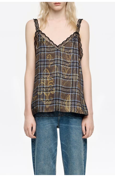 Ikatmix Lace Double-Layer Vest Top