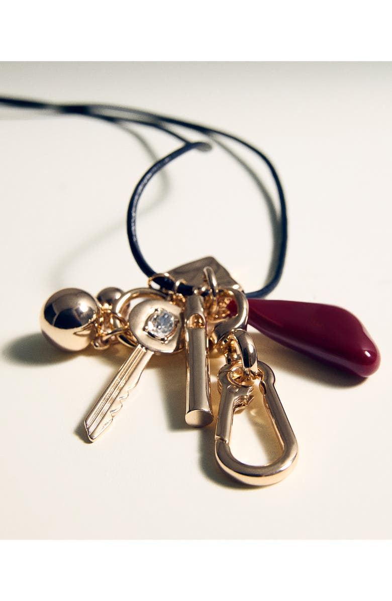 MANGO Charm Necklace, Alternate, color, Gold