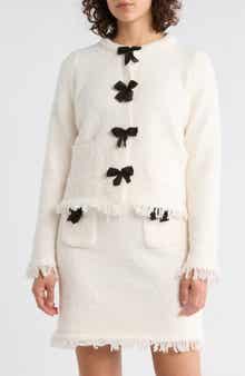 Adrianna Papell Bow Front Textured Cardigan