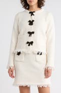 Adrianna Papell Bow Front Textured Cardigan