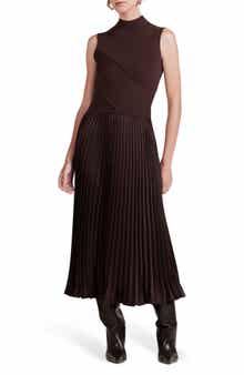 Derek Lam 10 Crosby Maizie Sleeveless Pleated Mixed-Media Dress