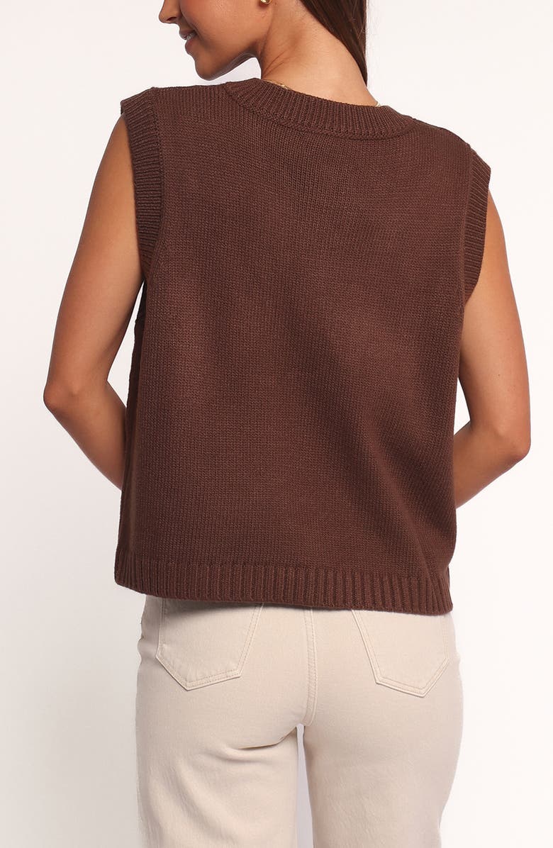Petal & Pup Sweater Vest, Alternate, color, Dark Chocolate