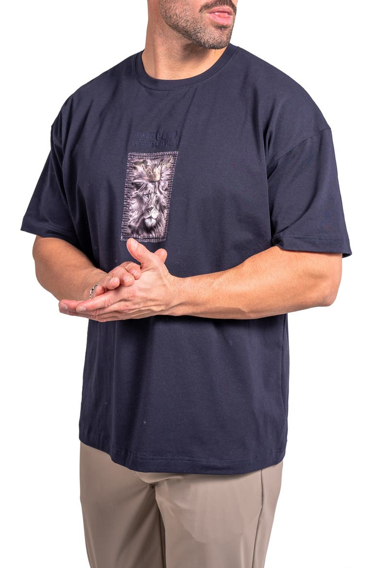 Ascension Being Appliqué Cotton Graphic T-Shirt, Alternate, color, BLACK