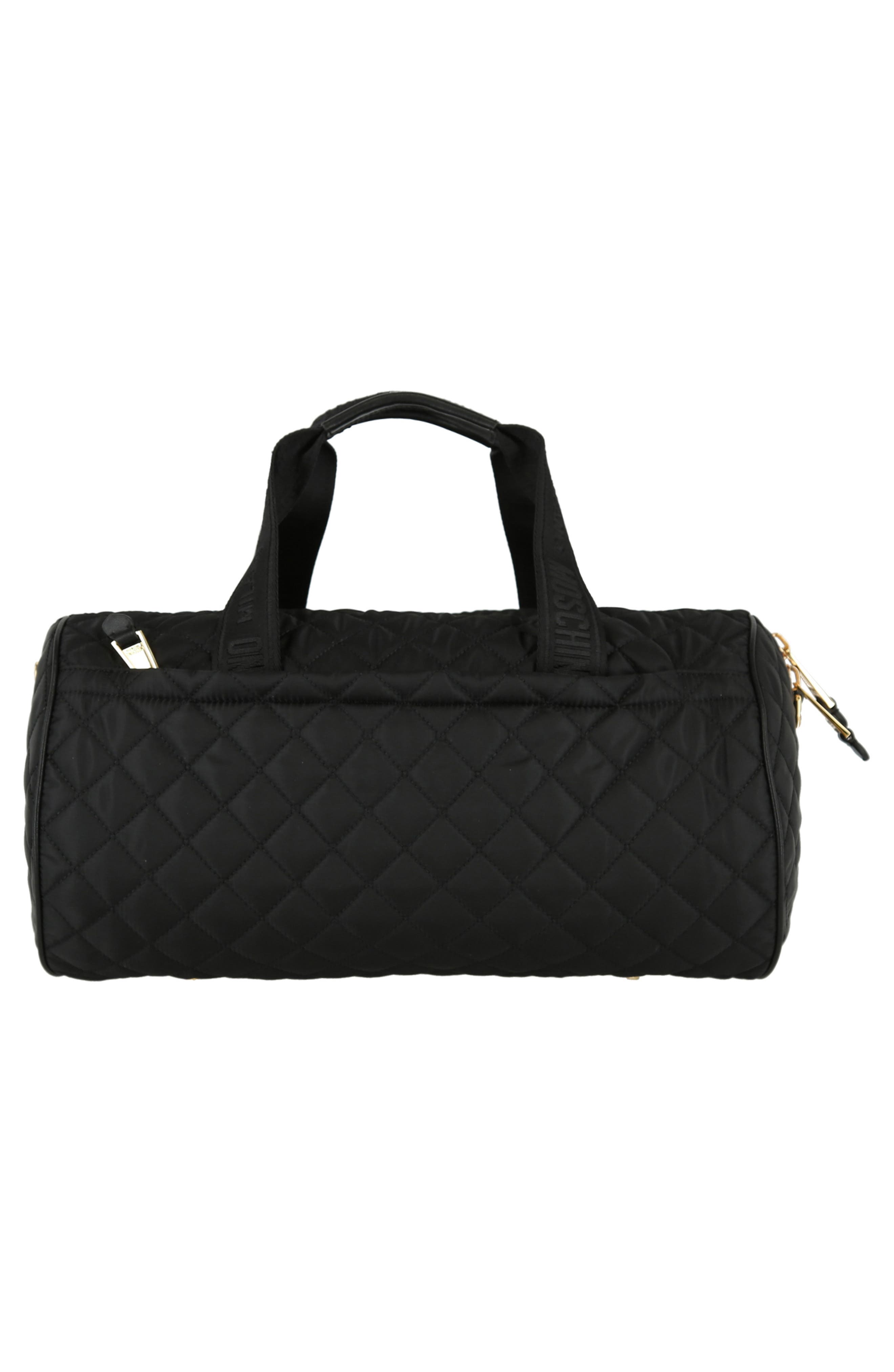 Moschino Travel Quilted Duffle Bag, Alternate, color, 