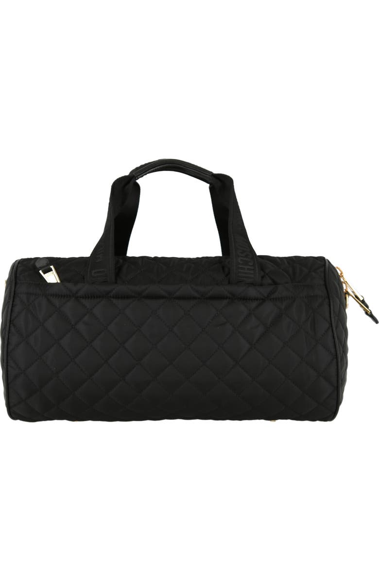 Moschino Travel Quilted Duffle Bag, Alternate, color,