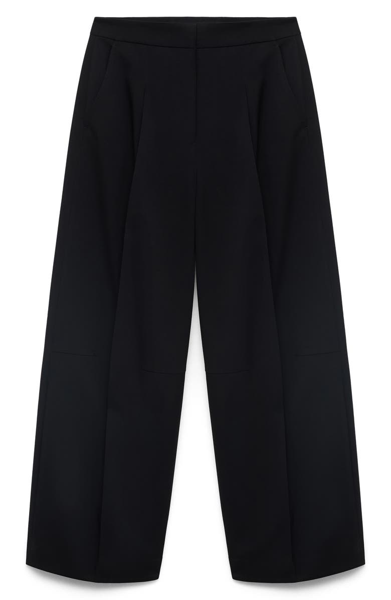 MANGO Pleated Wide Leg Pants, Main, color, Black