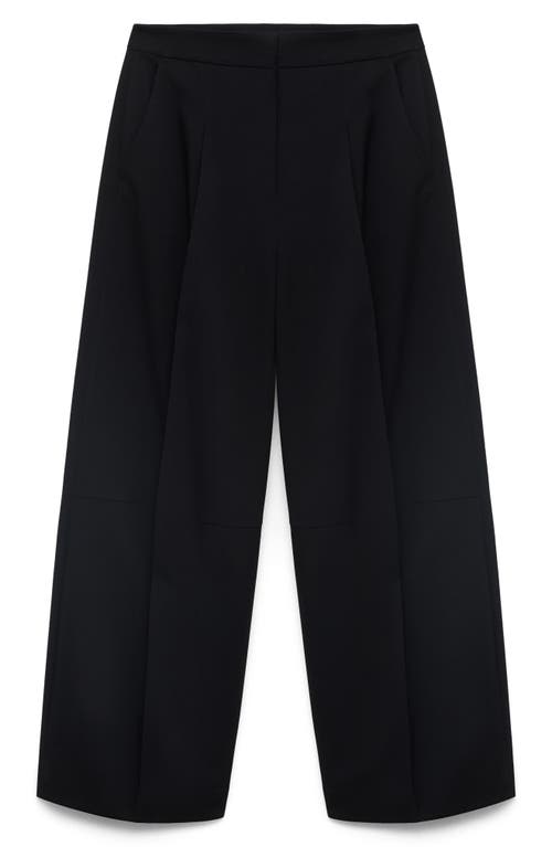 Mango Pleated Wide Leg Pants In Black