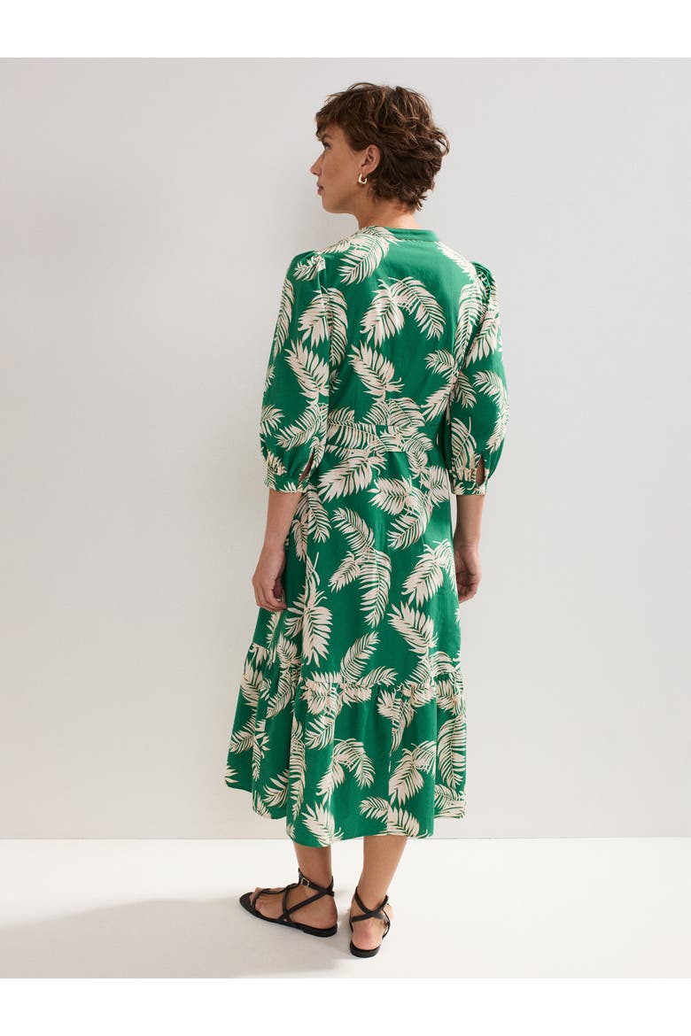 Louisa Mandarin Collar Midi Shirt Dress, Alternate, color, Green