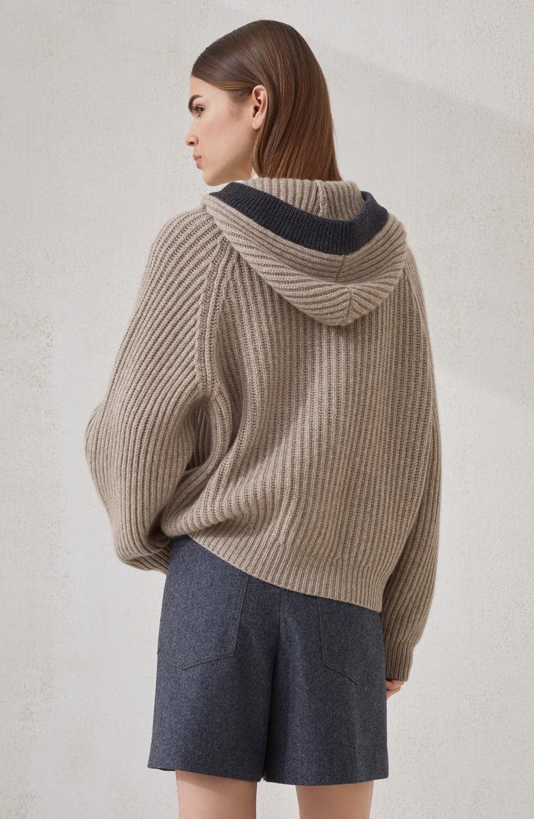 Brunello Cucinelli Cashmere Feather yarn cardigan, Alternate, color, Warm Beige