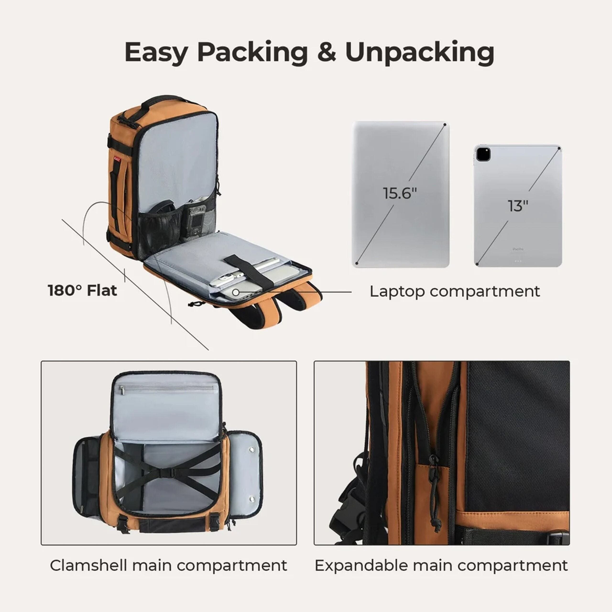 Blast Mesh Carry On Expandable Travel Backpack - 28L-38L Extended, Alternate, color, Bran