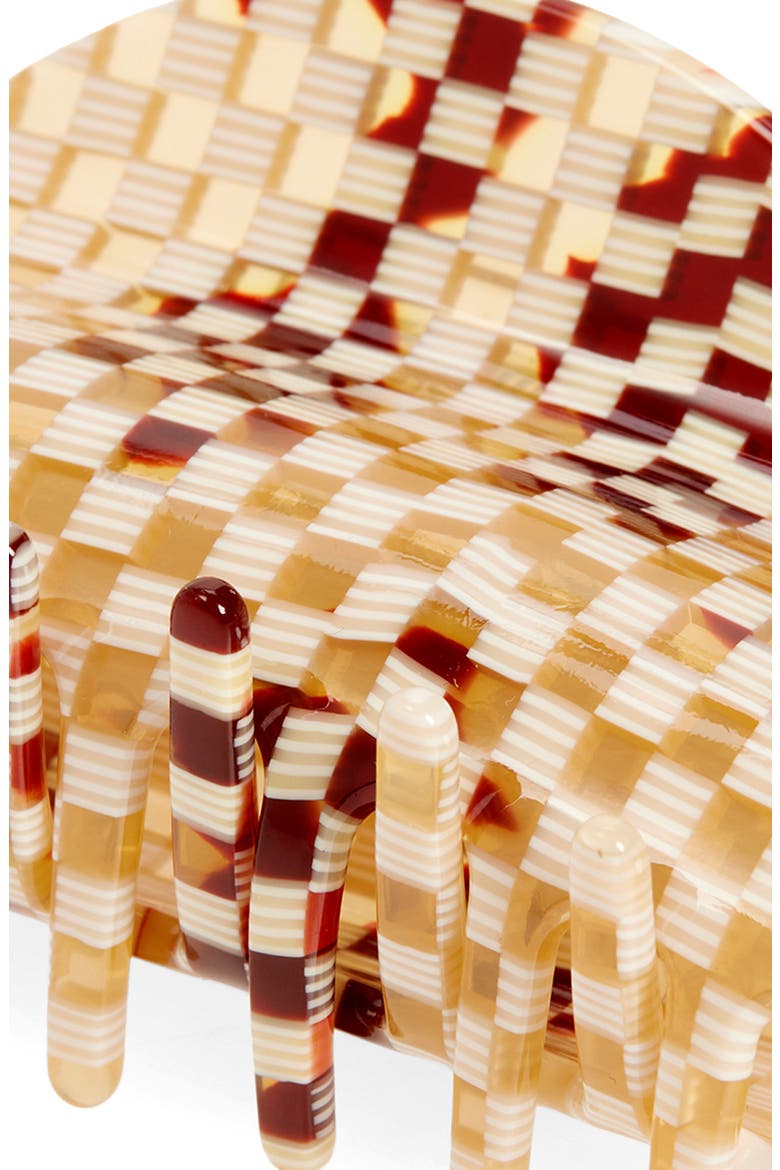 Check Crescent Claw Clip, Alternate, color, TORTOISE CHECKER