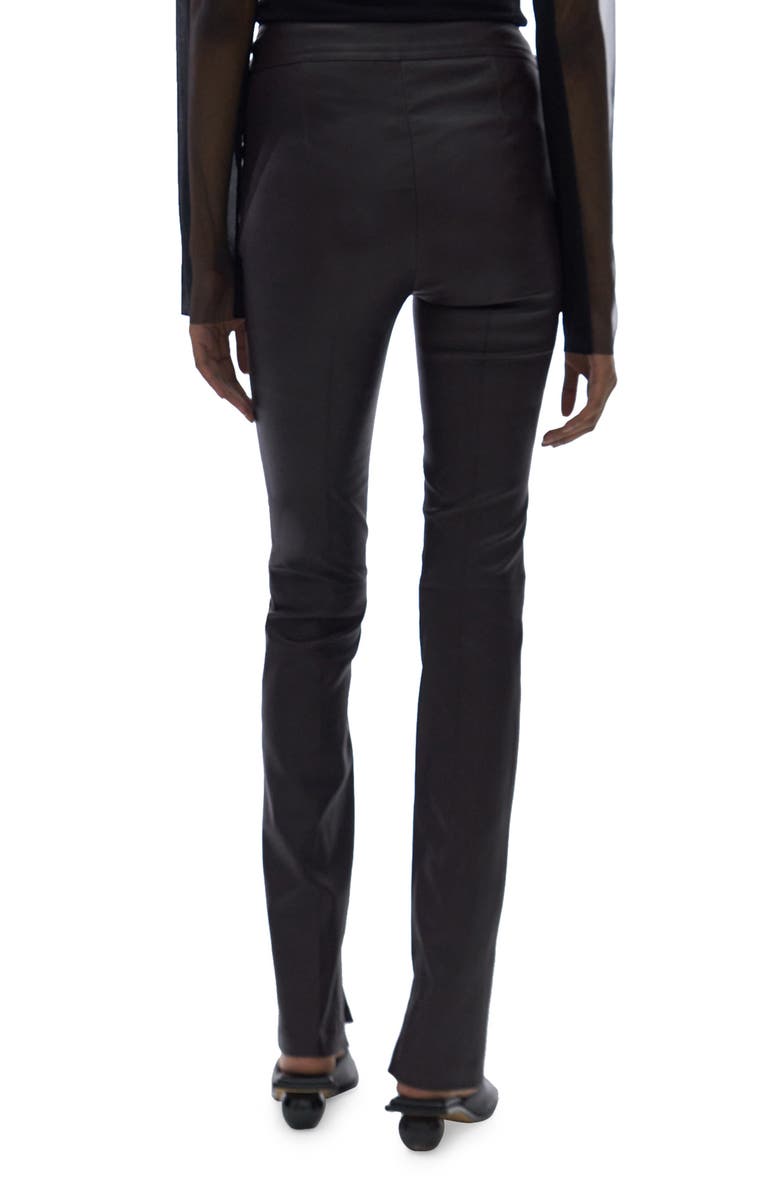 Helmut Lang Slit Leather Pants, Alternate, color, Black - 001
