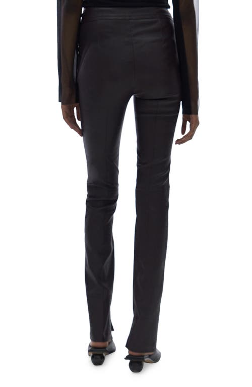 Helmut Lang Slit-cuff Leather Trousers In Black
