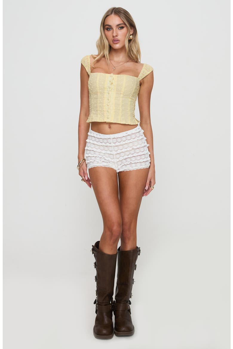 Lyncher Embroidered Cotton & Linen Bustier Top, Alternate, color, YELLOW