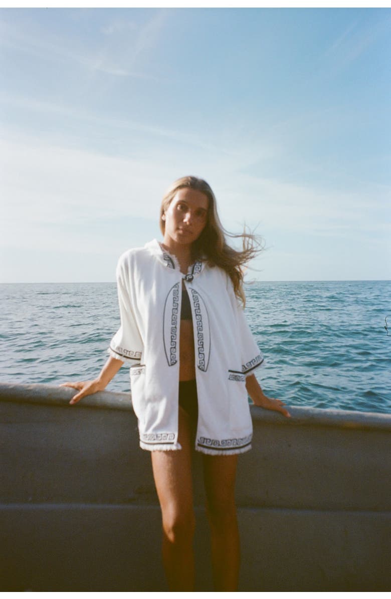 Tombolo 'Surf's Up' Beach Towel Top, Alternate, color, White