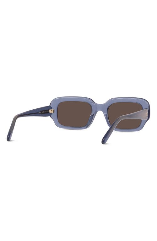 Loewe Acetate Rectangular Slim Sunglasses In Shiny Light Blue/brown