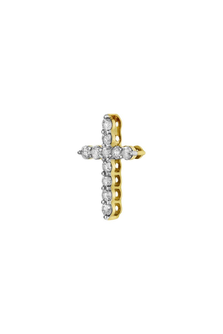 Petite Cross Diamond Pendant in 10K Yellow Gold, Alternate, color, 10K Yellow Gold