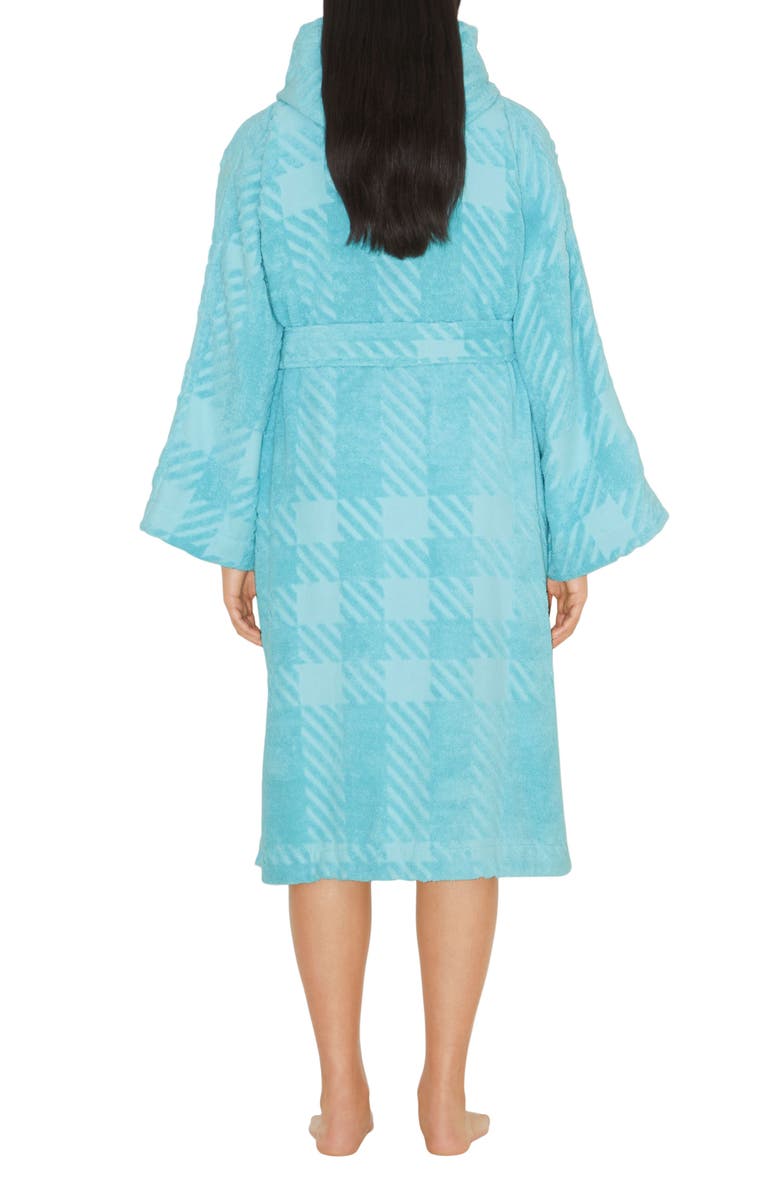 Burberry Mega Check Cotton Terry Cloth Hooded Robe, Alternate, color, 