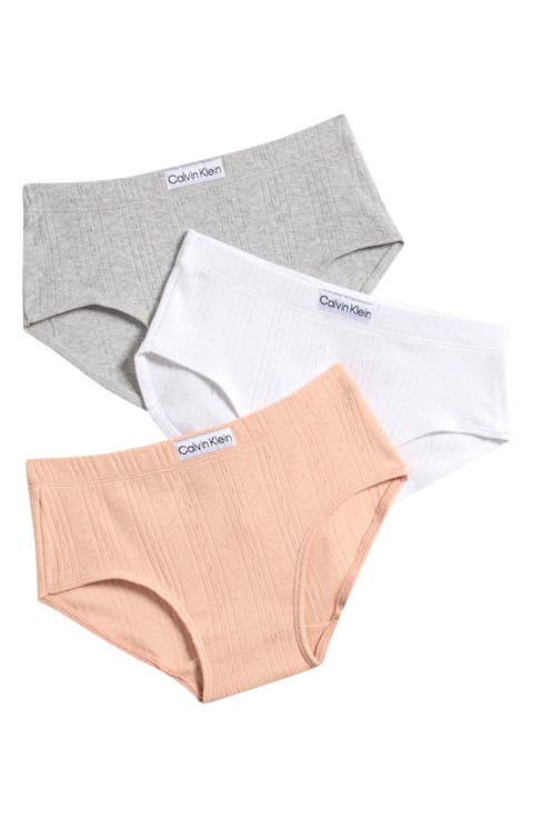 Kids' 3-Pack Logo Rib Hipster Briefs (Big Kid)
