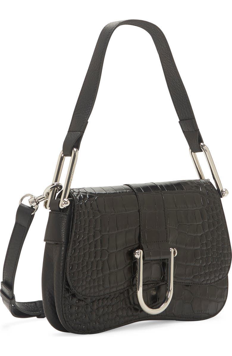 Vince Camuto Tal Croc Embossed Leather Shoulder Bag, Alternate, color,
