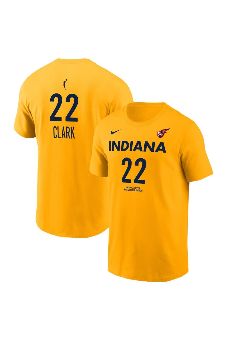 Unisex Nike Caitlin Clark Gold Indiana Fever Name & Number T-Shirt, Alternate, color, Gold