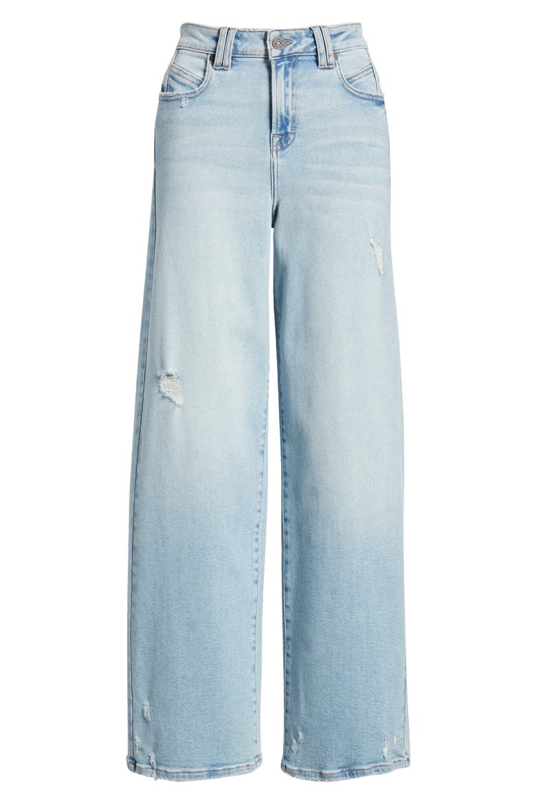 High Waist Wide Leg Jeans, Alternate, color, LIGHT WASH
